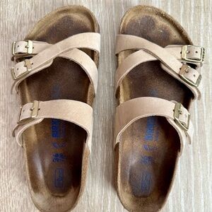 Birkenstock Franca nubuck leather soft footbed  in Sandcastle size 36